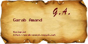 Garab Amand névjegykártya